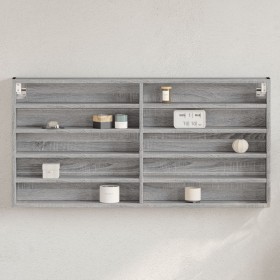 Engineered wood display case in Sonoma gray, 100x8.5x50 cm. by , Shelves and shelves - Ref: Foro24-847952, Price: 50,99 €, Di...