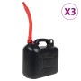 Bidón de combustible boquilla flexible 3 ud plástico negro 10 l de , Garrafas para combustible portátiles - Ref: Foro24-15504...