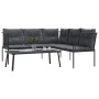 Garden sofa with black steel frame and textilene cushions by , Garden sets - Ref: Foro24-3283746, Price: 339,68 €, Discount: %