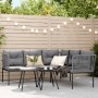 Gartensofa mit schwarzen Kissen aus Stahl und Textilene von , Gartensets - Ref: Foro24-3283744, Preis: 398,99 €, Rabatt: %