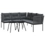 Gartensofa mit schwarzen Kissen aus Stahl und Textilene von , Gartensets - Ref: Foro24-3283744, Preis: 398,99 €, Rabatt: %