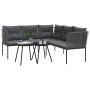 Gartensofa mit schwarzen Kissen aus Stahl und Textilene von , Gartensets - Ref: Foro24-3283744, Preis: 398,99 €, Rabatt: %