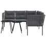 Gartensofa mit schwarzen Kissen aus Stahl und Textilene von , Gartensets - Ref: Foro24-3283744, Preis: 398,99 €, Rabatt: %