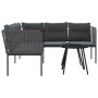 Gartensofa mit schwarzen Kissen aus Stahl und Textilene von , Gartensets - Ref: Foro24-3283744, Preis: 398,99 €, Rabatt: %