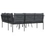 Gartensofa mit schwarzen Kissen aus Stahl und Textilene von , Gartensets - Ref: Foro24-3283744, Preis: 398,99 €, Rabatt: %