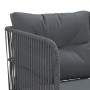 Gartensofa mit schwarzen Kissen aus Stahl und Textilene von , Gartensets - Ref: Foro24-3283744, Preis: 398,99 €, Rabatt: %