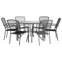 Stackable garden chairs, 7 pieces, steel with gray powder coating by , Garden sets - Ref: Foro24-3283759, Price: 433,57 €, Di...