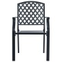 Stackable garden chairs, 7 pieces, steel with gray powder coating by , Garden sets - Ref: Foro24-3283771, Price: 542,95 €, Di...