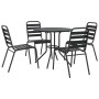 Stackable garden chairs, set of 5, made of steel with a gray powder coating. by , Garden sets - Ref: Foro24-3283765, Price: 2...