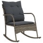 Garden rocking chair with gray synthetic rattan cushions by , Garden chairs - Ref: Foro24-369020, Price: 105,38 €, Discount: %