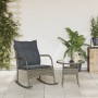 Garden rocking chair with gray synthetic rattan cushions by , Garden chairs - Ref: Foro24-369020, Price: 105,38 €, Discount: %