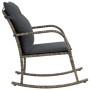 Garden rocking chair with gray synthetic rattan cushions by , Garden chairs - Ref: Foro24-369020, Price: 105,38 €, Discount: %