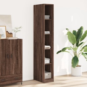 Engineered wood wardrobe in brown oak color, 30x50x200 cm. by , Wardrobes - Ref: Foro24-3307708, Price: 129,99 €, Discount: %