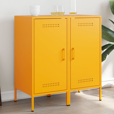 Cold-rolled steel sideboard, 2 pieces, yellow, 36x39x79 cm by , Sideboards - Ref: Foro24-843019, Price: 217,99 €, Discount: %