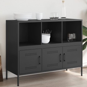 Cold-rolled black steel sideboard 100.5x39x79 cm by , Sideboards - Ref: Foro24-843090, Price: 154,99 €, Discount: %