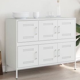 Cold-rolled white steel sideboard 100.5x39x79 cm by , Sideboards - Ref: Foro24-843101, Price: 184,42 €, Discount: %