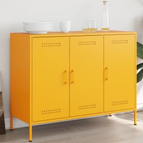 Cold-rolled steel sideboard in yellow, 100.5x39x79 cm by , Sideboards - Ref: Foro24-843027, Price: 183,96 €, Discount: %