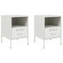 Bedside tables 2 units, white laminated steel, 36x39x50.5 cm by , Nightstands - Ref: Foro24-843065, Price: 141,00 €, Discount: %