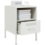 Bedside tables 2 units, white laminated steel, 36x39x50.5 cm by , Nightstands - Ref: Foro24-843065, Price: 141,00 €, Discount: %