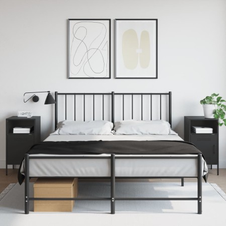 Bedside tables 2 units cold-rolled steel black 36x39x68 cm by , Nightstands - Ref: Foro24-843067, Price: 137,01 €, Discount: %