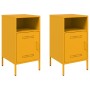 Bedside tables 2 units, yellow laminated steel, 36x39x68 cm by , Nightstands - Ref: Foro24-843073, Price: 145,68 €, Discount: %