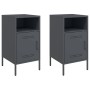 Bedside tables 2 units anthracite gray steel 36x39x68 cm by , Nightstands - Ref: Foro24-843071, Price: 145,68 €, Discount: %