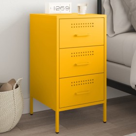 Cold-rolled steel yellow bedside table 36x39x68 cm by , Nightstands - Ref: Foro24-843084, Price: 116,87 €, Discount: %