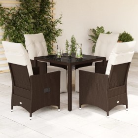 Garden table and 5-piece chair set with brown synthetic rattan cushions. by , Garden sets - Ref: Foro24-3276916, Price: 555,4...