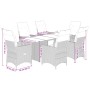 Garden table and 7-piece chairs set with gray synthetic rattan cushions. by , Garden sets - Ref: Foro24-3276891, Price: 1,00 ...