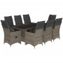 Garden table and 9-piece chair set with gray synthetic rattan cushions. by , Garden sets - Ref: Foro24-3276900, Price: 1,00 €...