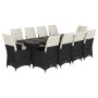 Garden table and chairs set 11 pieces with black PE rattan cushions by , Garden sets - Ref: Foro24-3277235, Price: 1,00 €, Di...