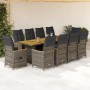 Garden table and chairs set 11 pieces with gray PE rattan cushions by , Garden sets - Ref: Foro24-3277254, Price: 1,00 €, Dis...