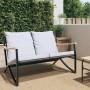 Gartenbank mit schwarzen Kissen aus Stahl, 120 cm. von , Gartensets - Ref: Foro24-4009306, Preis: 167,46 €, Rabatt: %