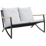 Garden bench with black steel cushions 120 cm by , Garden sets - Ref: Foro24-4009306, Price: 165,99 €, Discount: %