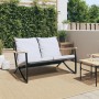 Garden bench with black steel cushions 120 cm by , Garden sets - Ref: Foro24-4009306, Price: 165,99 €, Discount: %