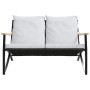 Garden bench with black steel cushions 120 cm by , Garden sets - Ref: Foro24-4009306, Price: 165,99 €, Discount: %