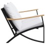 Garden bench with black steel cushions 120 cm by , Garden sets - Ref: Foro24-4009306, Price: 165,99 €, Discount: %