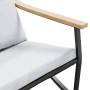 Garden bench with black steel cushions 120 cm by , Garden sets - Ref: Foro24-4009306, Price: 165,99 €, Discount: %