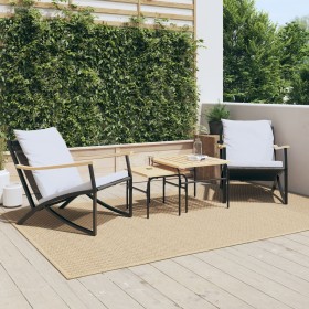 Garden chairs with cushions 2 units black steel by , Garden sets - Ref: Foro24-4009304, Price: 232,99 €, Discount: %