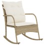 Silla mecedora de jardín con cojines ratán sintético beige de , Sillas de jardín - Ref: Foro24-369022, Precio: 105,27 €, Desc...