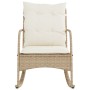 Garden rocking chair with beige synthetic rattan cushions by , Garden chairs - Ref: Foro24-369022, Price: 105,27 €, Discount: %