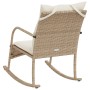 Silla mecedora de jardín con cojines ratán sintético beige de , Sillas de jardín - Ref: Foro24-369022, Precio: 105,27 €, Desc...