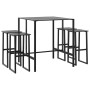 High table and garden stools set, 5 pieces, black steel by , Garden sets - Ref: Foro24-3283752, Price: 360,58 €, Discount: %