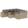 Gartensofagarnitur 9-teilig mit Kissen aus synthetischem Rattan in Beige. von , Gartensets - Ref: Foro24-3269059, Preis: 674,...