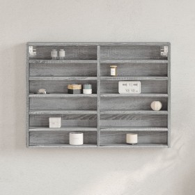 Engineered wood display case in Sonoma gray, 80x8.5x58 cm by , Shelves and shelves - Ref: Foro24-847959, Price: 49,92 €, Disc...