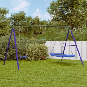 Swing set with a swing, a rope disc swing, and a nest swing. by , Swings and play structures - Ref: Foro24-3283620, Price: 18...