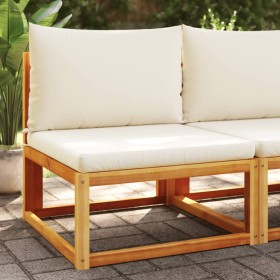 Garden sofa without armrests with solid acacia wood cushions by , Outdoor sofas - Ref: Foro24-4008169, Price: 115,99 €, Disco...