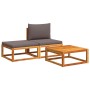 Garden sofa set with 3-piece solid acacia wood cushions. by , Outdoor sofas - Ref: Foro24-4008174, Price: 250,65 €, Discount: %