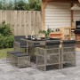 Garden dining set 9 pieces and gray synthetic rattan cushions by , Garden sets - Ref: Foro24-3210776, Price: 402,33 €, Discou...