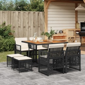 9-piece garden dining set with black synthetic rattan cushions by , Garden sets - Ref: Foro24-3210783, Price: 402,40 €, Disco...